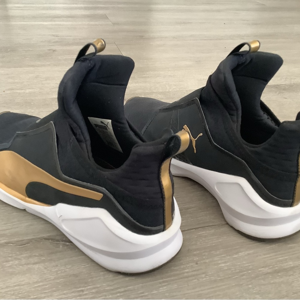Puma Black and Gold Athletic Shoes - Picture 4 of 6